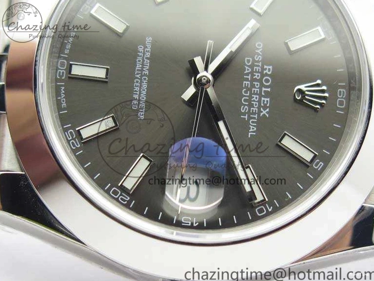 MiroTime 0701 DateJust Smooth Bezel SS Noob 1:1 Best Edition Gray Sticks Dial On Jubilee Bracelet A Packable 3505